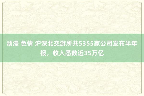 动漫 色情 沪深北交游所共5355家公司发布半年报，收入悉数近35万亿