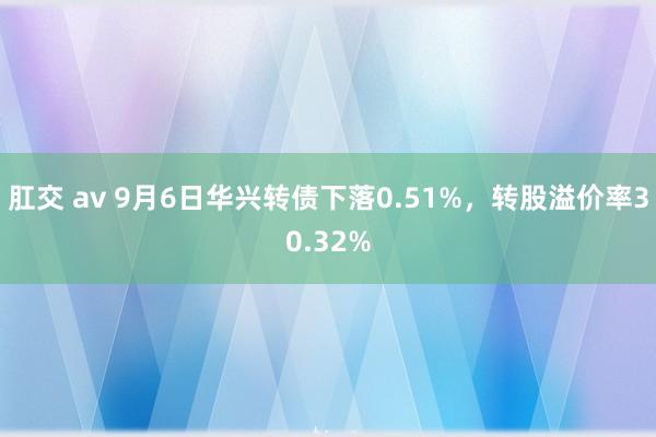 肛交 av 9月6日华兴转债下落0.51%,转股溢价率30.32%