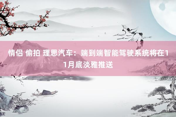 情侣 偷拍 理思汽车：端到端智能驾驶系统将在11月底淡雅推送