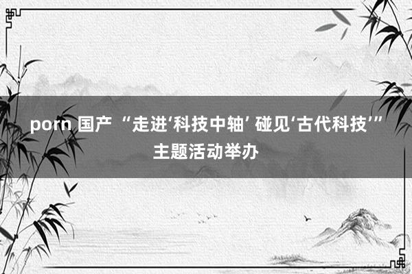 porn 国产 “走进‘科技中轴’ 碰见‘古代科技’”主题活动举办