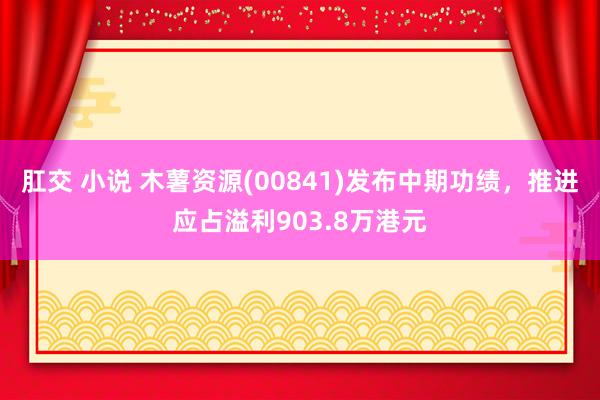 肛交 小说 木薯资源(00841)发布中期功绩，推进应占溢利903.8万港元
