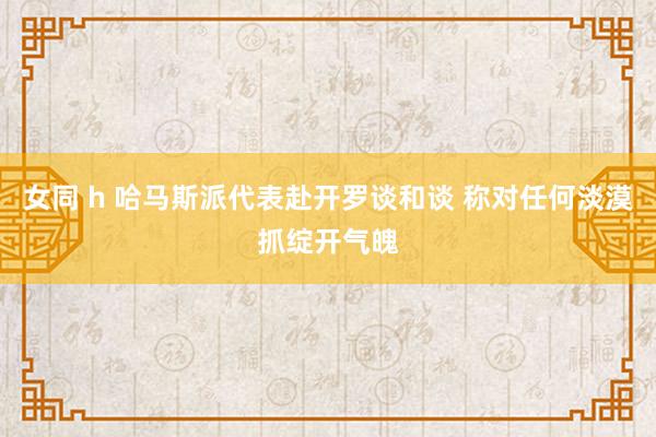 女同 h 哈马斯派代表赴开罗谈和谈 称对任何淡漠抓绽开气魄