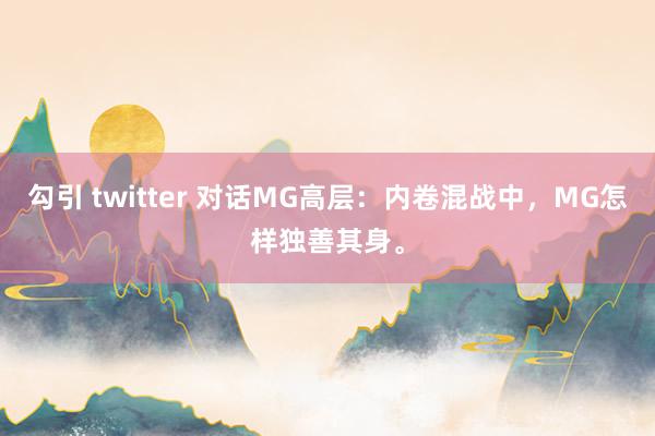 勾引 twitter 对话MG高层：内卷混战中，MG怎样独善其身。