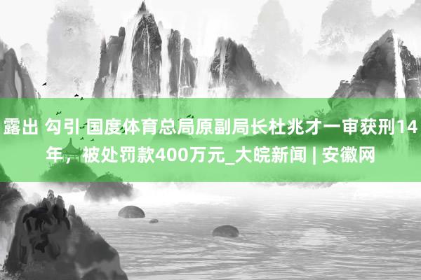 露出 勾引 国度体育总局原副局长杜兆才一审获刑14年，被处罚款400万元_大皖新闻 | 安徽网