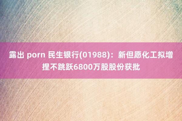 露出 porn 民生银行(01988)：新但愿化工拟增捏不跳跃6800万股股份获批