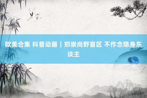 欧美合集 科普动画｜郑崇尚野盲区 不作念隐身东谈主