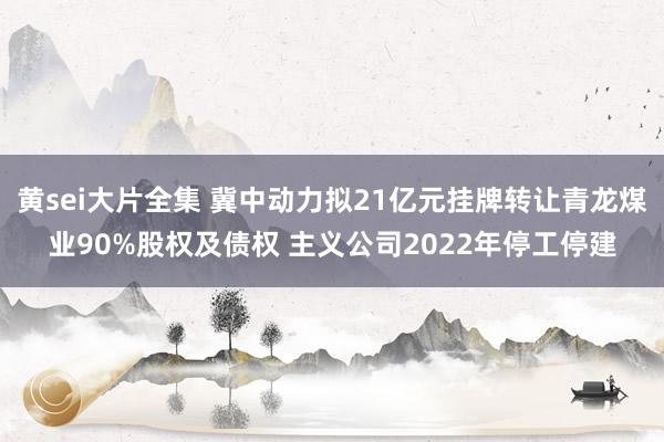 黄sei大片全集 冀中动力拟21亿元挂牌转让青龙煤业90%股权及债权 主义公司2022年停工停建