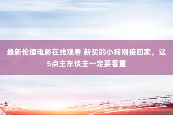 最新伦理电影在线观看 新买的小狗刚接回家，这5点主东谈主一定要看重