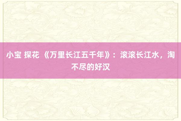 小宝 探花 《万里长江五千年》：滚滚长江水，淘不尽的好汉