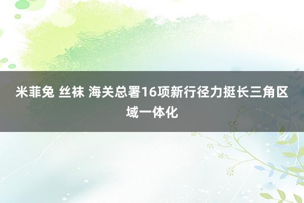 米菲兔 丝袜 海关总署16项新行径力挺长三角区域一体化