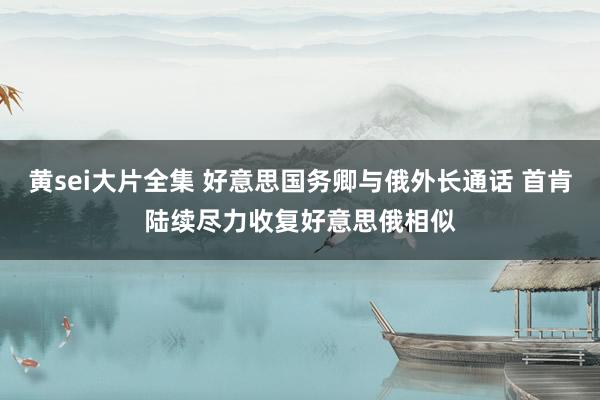 黄sei大片全集 好意思国务卿与俄外长通话 首肯陆续尽力收复好意思俄相似