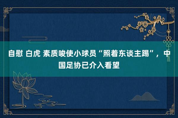 自慰 白虎 素质唆使小球员“照着东谈主踢”，中国足协已介入看望