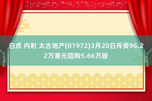 白虎 内射 太古地产(01972)3月20日斥资96.22万港元回购5.66万股