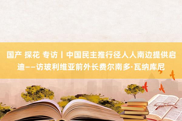 国产 探花 专访丨中国民主推行径人人南边提供启迪——访玻利维亚前外长费尔南多·瓦纳库尼