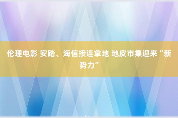 伦理电影 安踏、海信接连拿地 地皮市集迎来“新势力”
