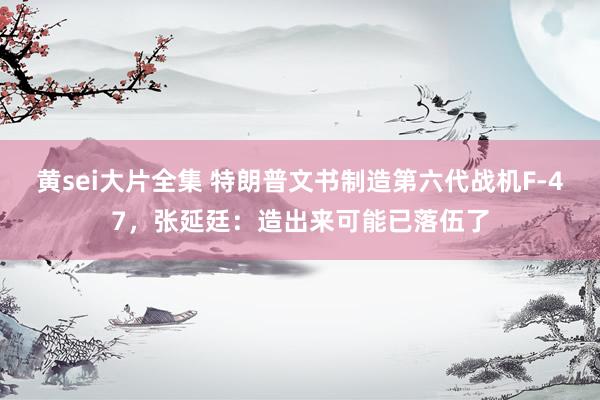 黄sei大片全集 特朗普文书制造第六代战机F-47，张延廷：造出来可能已落伍了