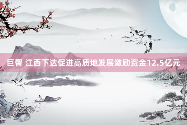 巨臀 江西下达促进高质地发展激励资金12.5亿元