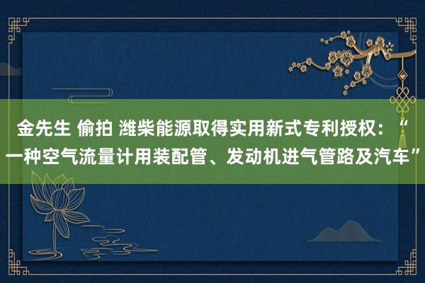 金先生 偷拍 潍柴能源取得实用新式专利授权：“一种空气流量计用装配管、发动机进气管路及汽车”