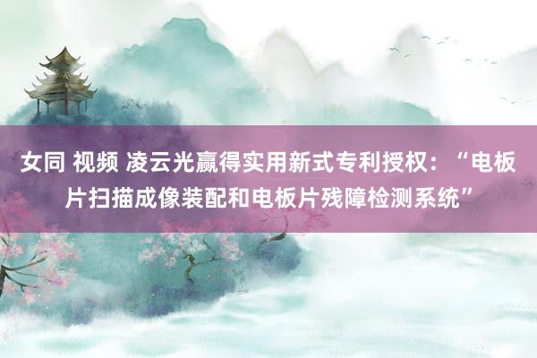 女同 视频 凌云光赢得实用新式专利授权：“电板片扫描成像装配和电板片残障检测系统”
