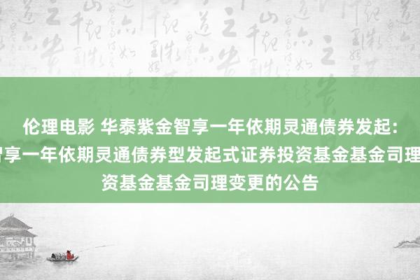 伦理电影 华泰紫金智享一年依期灵通债券发起: 华泰紫金智享一年依期灵通债券型发起式证券投资基金基金司理变更的公告