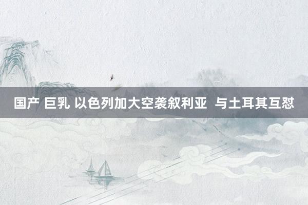 国产 巨乳 以色列加大空袭叙利亚  与土耳其互怼