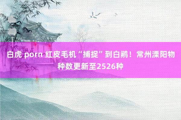 白虎 porn 红皮毛机“捕捉”到白鹇！常州溧阳物种数更新至2526种