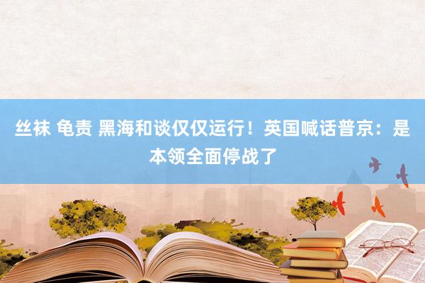 丝袜 龟责 黑海和谈仅仅运行！英国喊话普京：是本领全面停战了