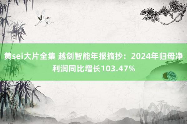 黄sei大片全集 越剑智能年报摘抄：2024年归母净利润同比增长103.47%