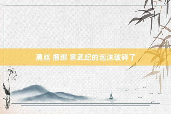 黑丝 捆绑 寒武纪的泡沫破碎了