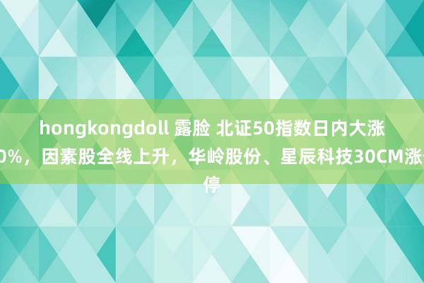 hongkongdoll 露脸 北证50指数日内大涨10%，因素股全线上升，华岭股份、星辰科技30CM涨停