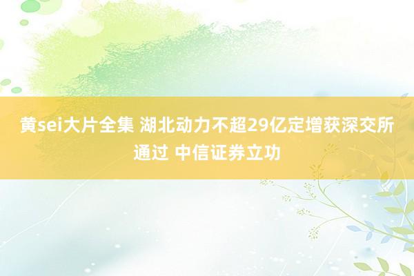 黄sei大片全集 湖北动力不超29亿定增获深交所通过 中信证券立功