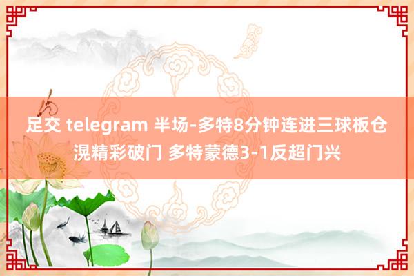 足交 telegram 半场-多特8分钟连进三球板仓滉精彩破门 多特蒙德3-1反超门兴