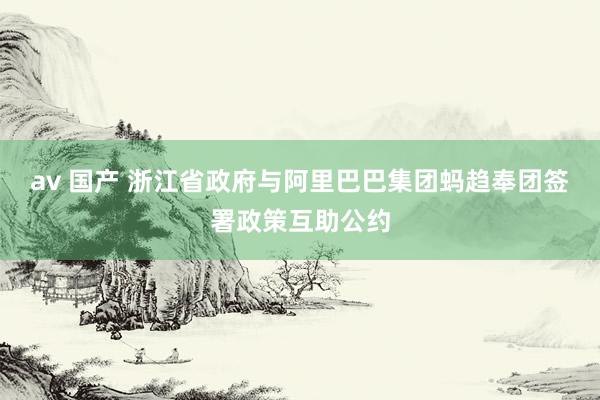 av 国产 浙江省政府与阿里巴巴集团蚂趋奉团签署政策互助公约