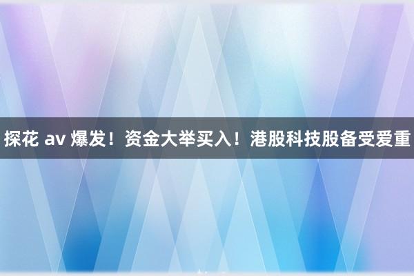 探花 av 爆发！资金大举买入！港股科技股备受爱重