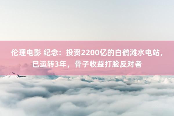 伦理电影 纪念：投资2200亿的白鹤滩水电站，已运转3年，骨子收益打脸反对者